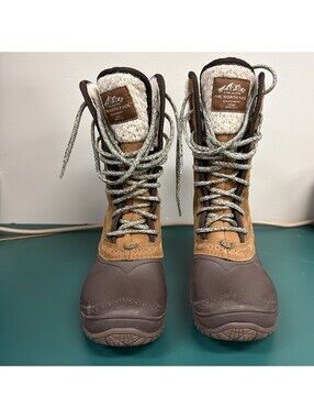 The North Face Shellista II Women’s Leather Snow Boots Faux Fur Lace Up 7.5